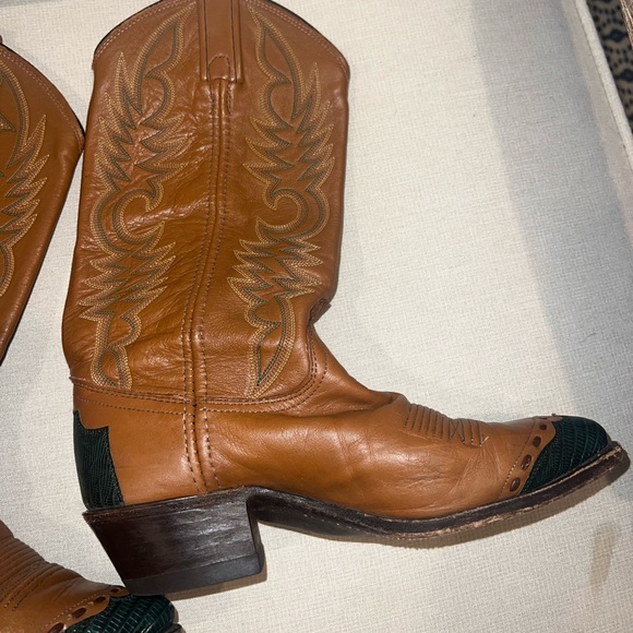 Dan Post Boots Womens 6M Brown/Green Cowgirl Western Boots - Picture 8 of 11